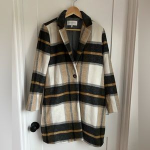 Cupcakes and Cashmere Women's Plaid Car Coat Size Small
